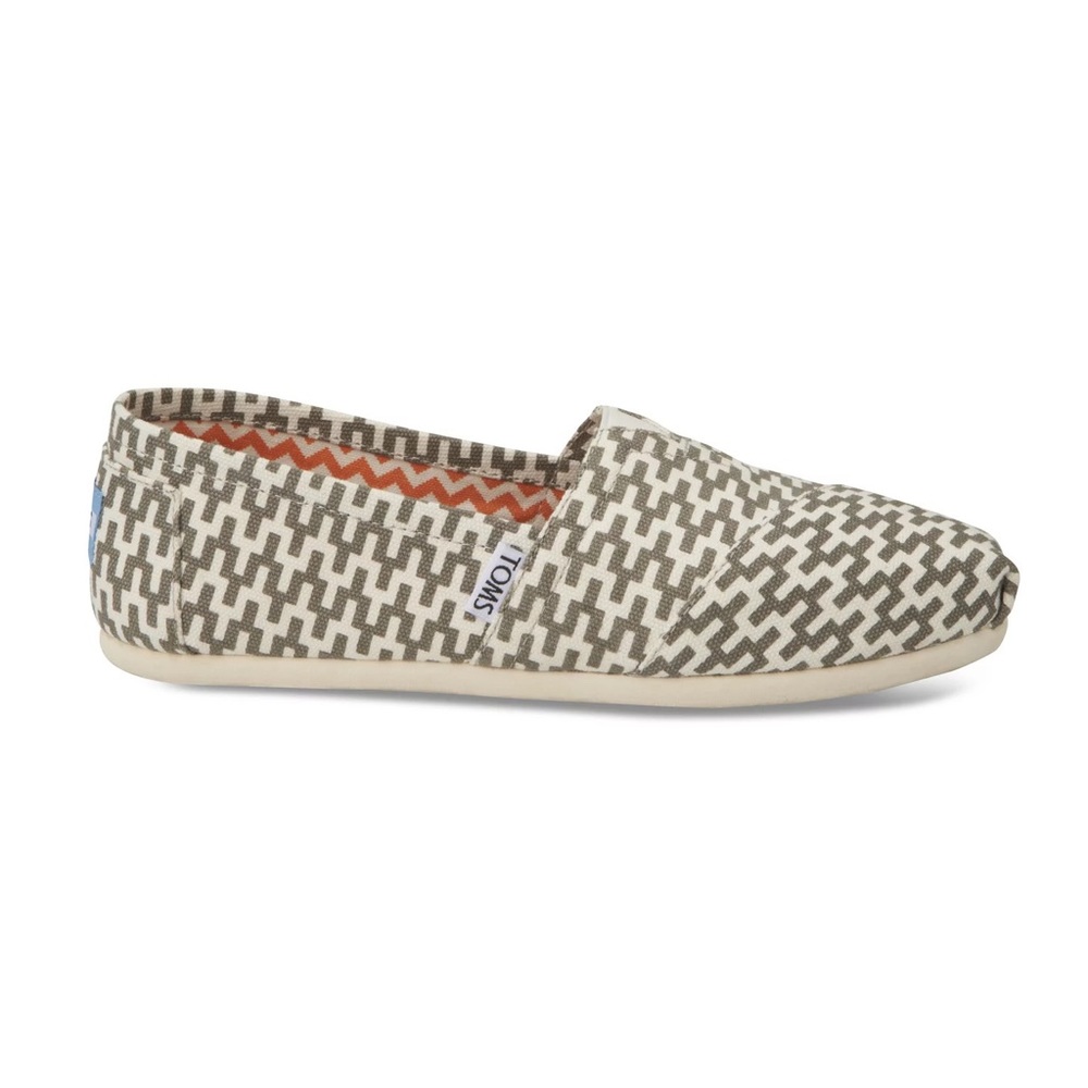 TOMS by Jonathan Adler Women's Grey ZigZag Print Slip-on
